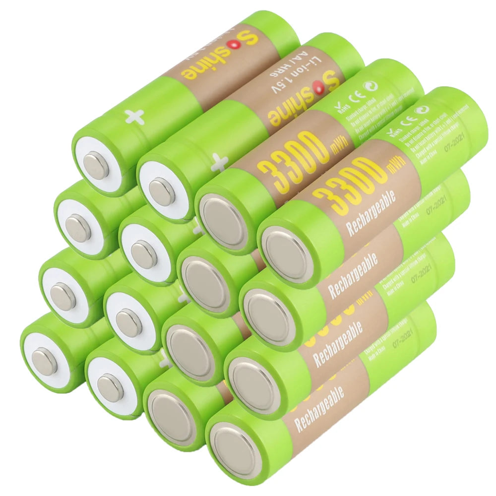 Soshine 1.5V 3300mWh AA Rechargeable Li-ion Battery