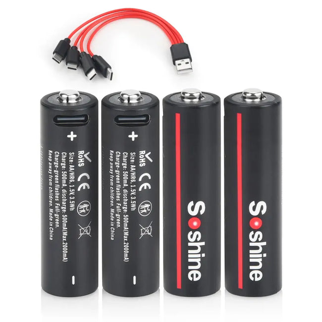 Soshine 1.5V USB 3500mWh AA Rechargeable Battery