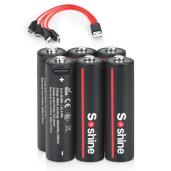 Soshine 1.5V USB 3500mWh AA Rechargeable Battery