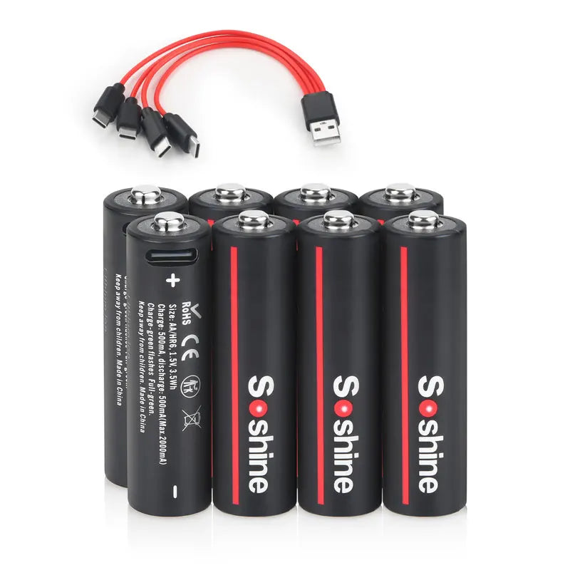 Soshine 1.5V USB 3500mWh AA Rechargeable Battery – flashlightgo