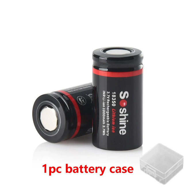 Soshine Li-ion 1000mAh Rechargeable 18350 Battery