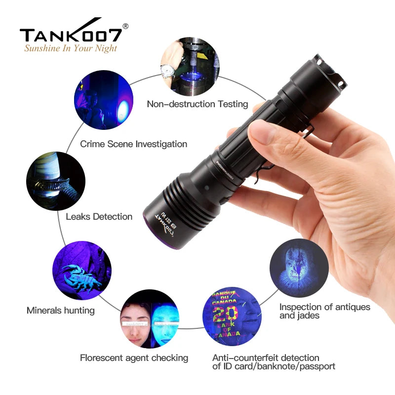 Tank007 UV122 NDT Forensic Dual LED UV Flashlight