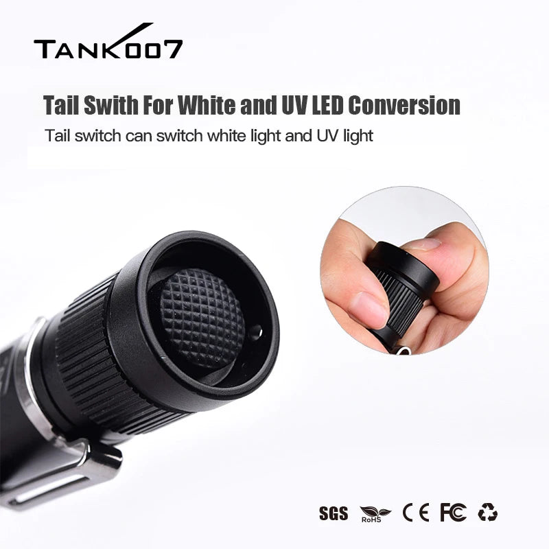 Tank007 F2 Dual LED Lighting & Fluorescence Detector Zoom Flashlight