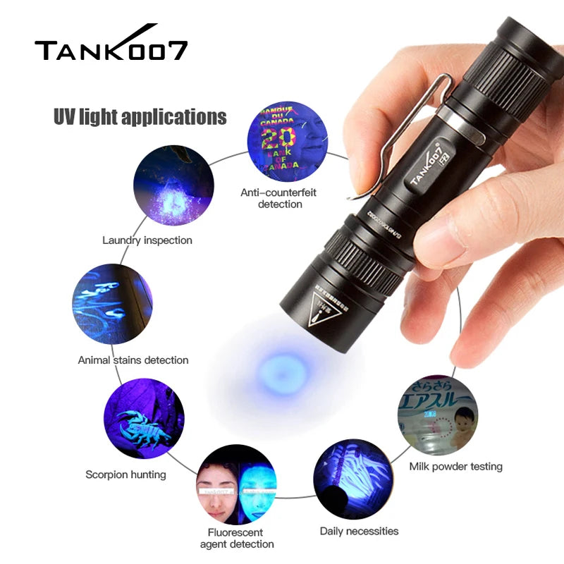 Tank007 F2 Dual LED Lighting & Fluorescence Detector Zoom Flashlight