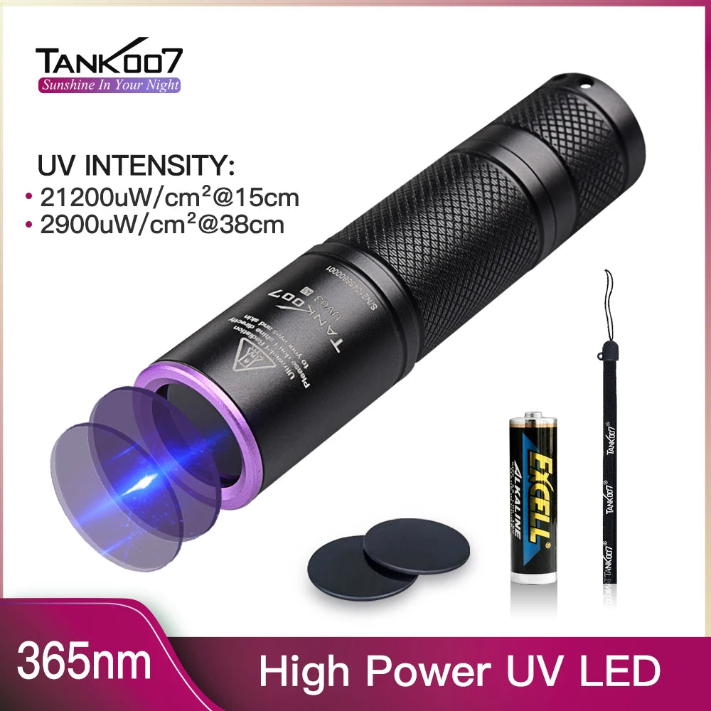 TANK007 UV03 365nm EDC Portable Flashlight