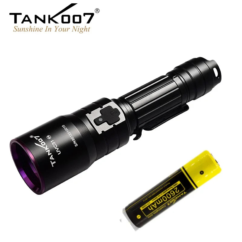 TANK007 UVC31 UV 365nm 5W USB Rechargeable Torch