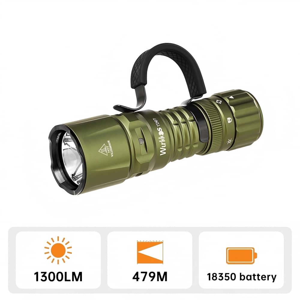 Wurkkos TD07 1300lm Tactical Flashlight