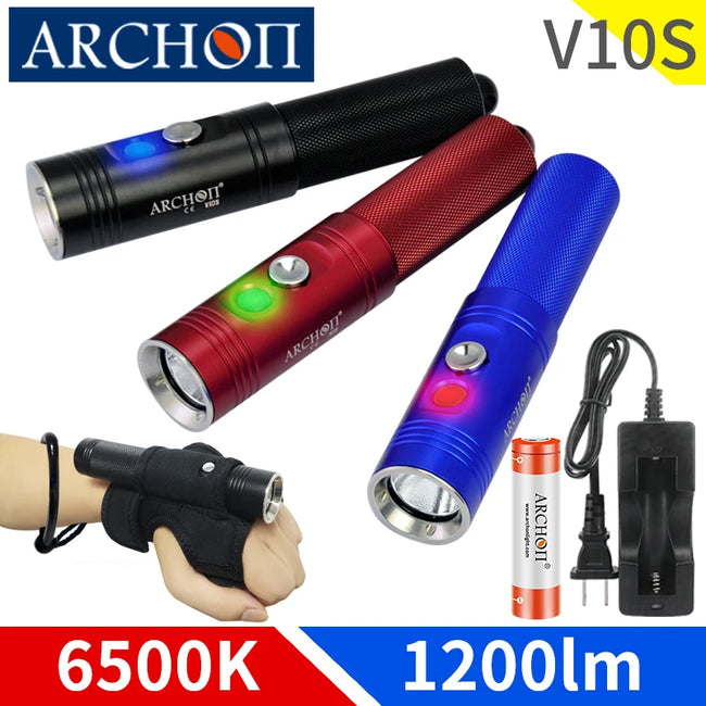 ARCHON V10S Scuba diving flashlight 1200 lumen dive torch
