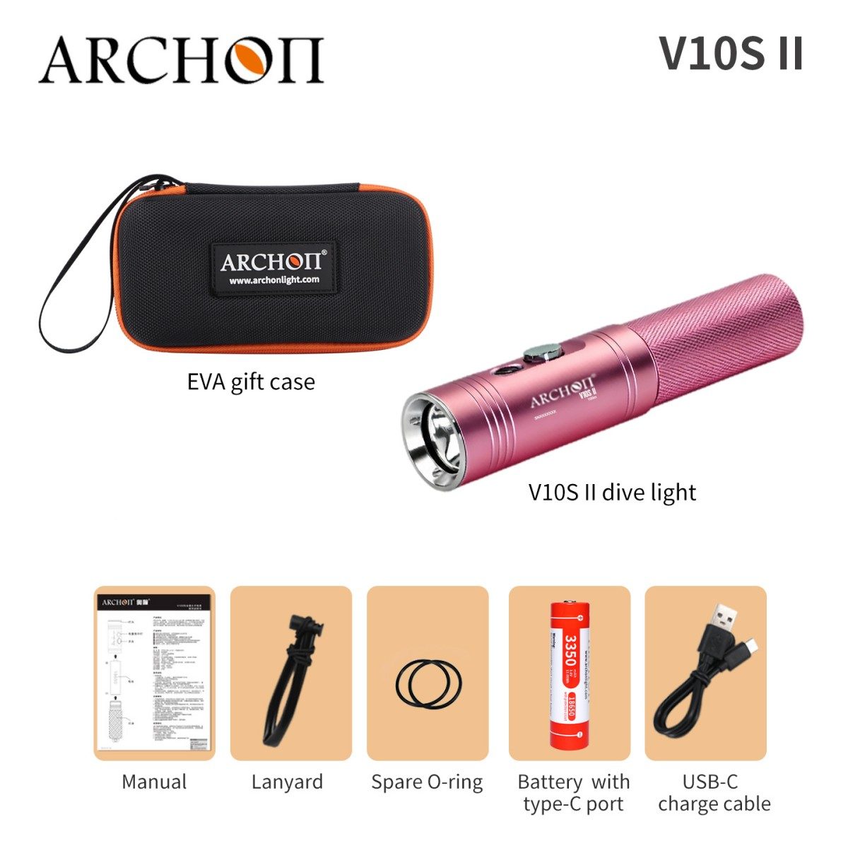 ARCHON V10S II CREE LED HD Videofotografie Tauchlampen