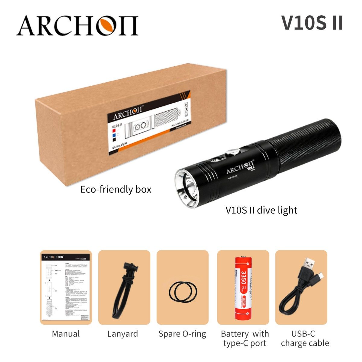 ARCHON V10S II 1200 Lumen Dive Light