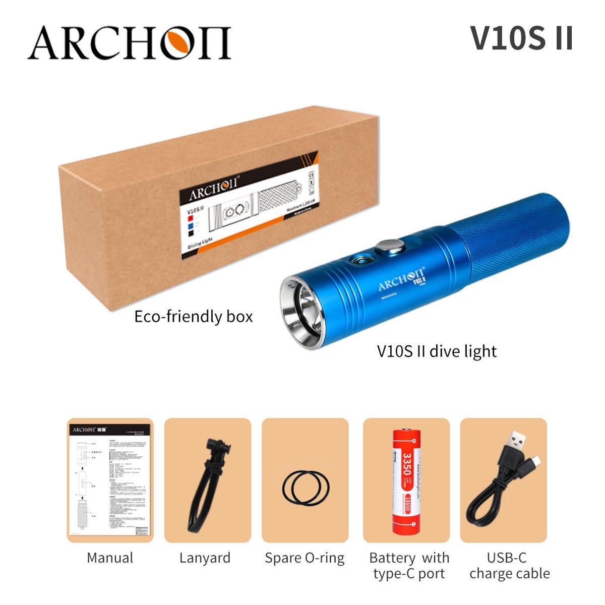 ARCHON V10S II 1200 Lumen Dive Light