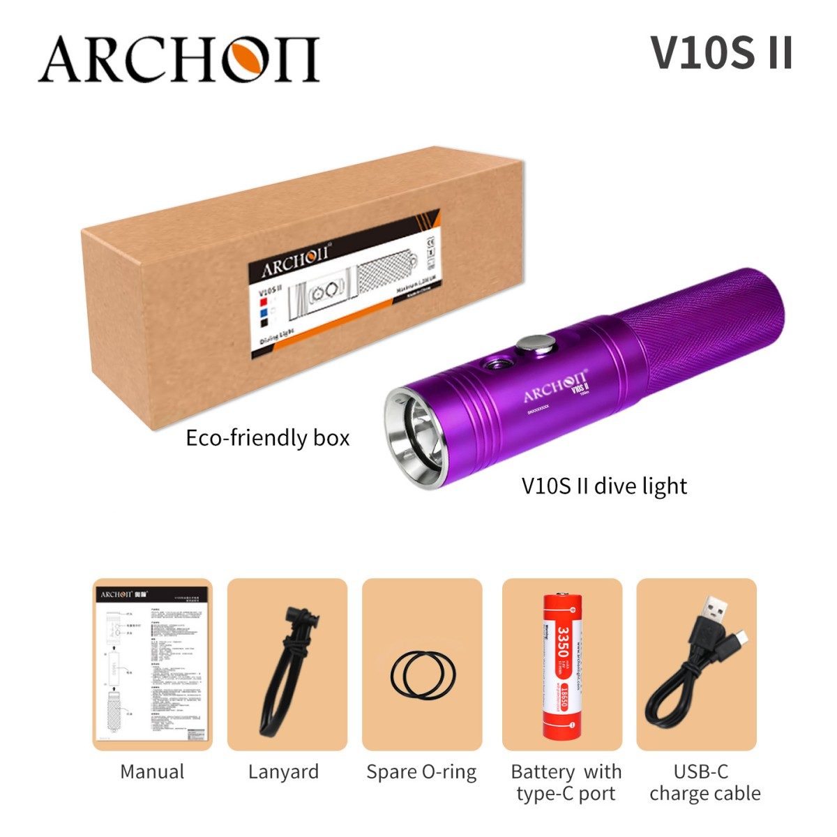 ARCHON V10S II 1200 Lumen Dive Light