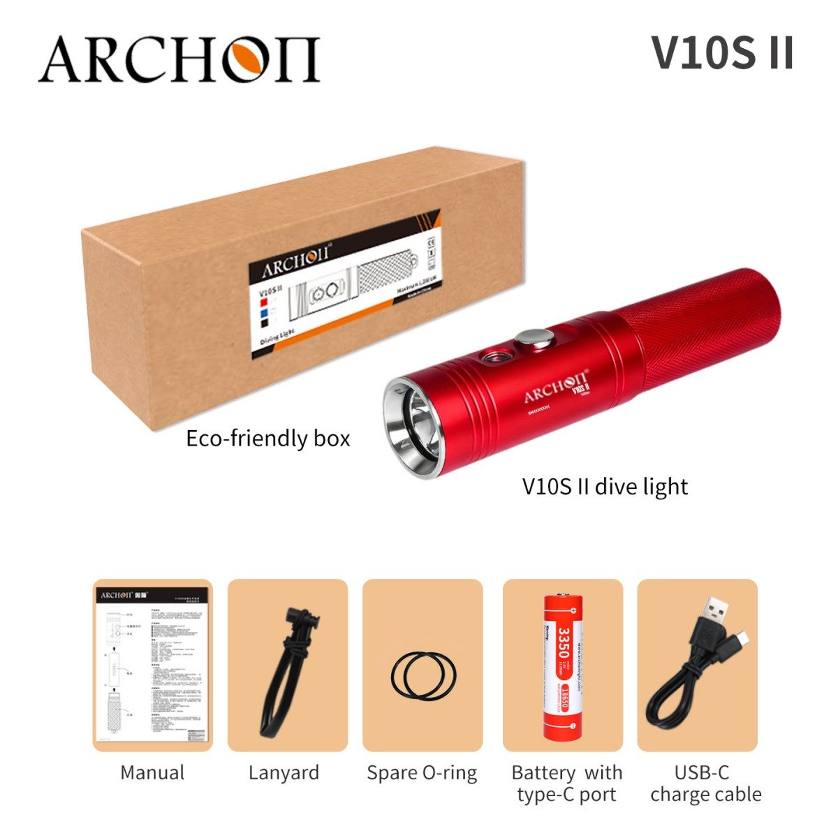 ARCHON V10S II 1200 Lumen Dive Light