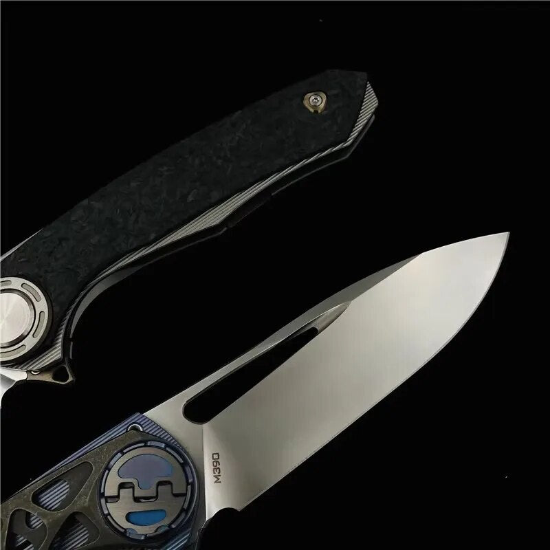 VENOM Harpoon M390 Titanium CF Flipper folding knife