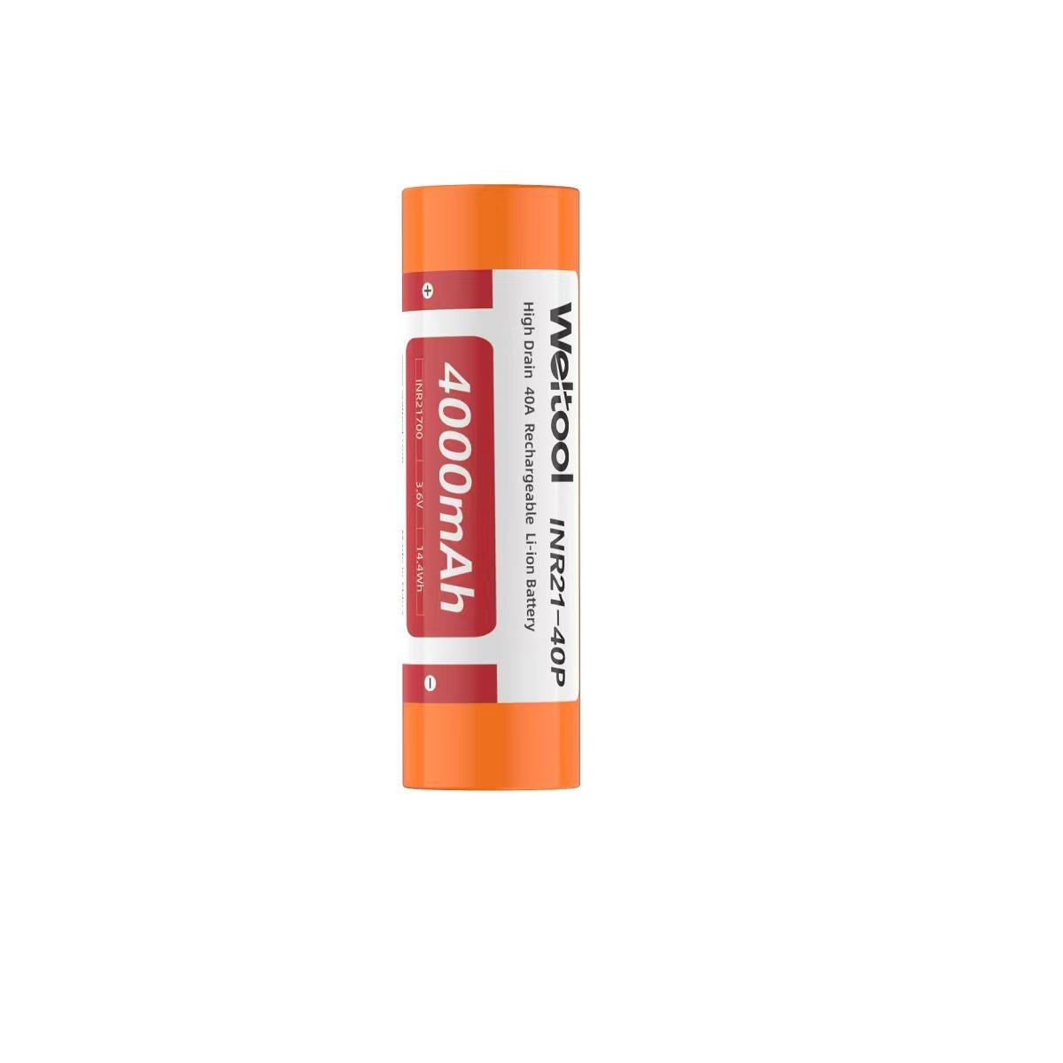 Weltool INR21-40P 4000 mAh 21700 Li-Ionen-Akku mit hohem Stromverbrauch