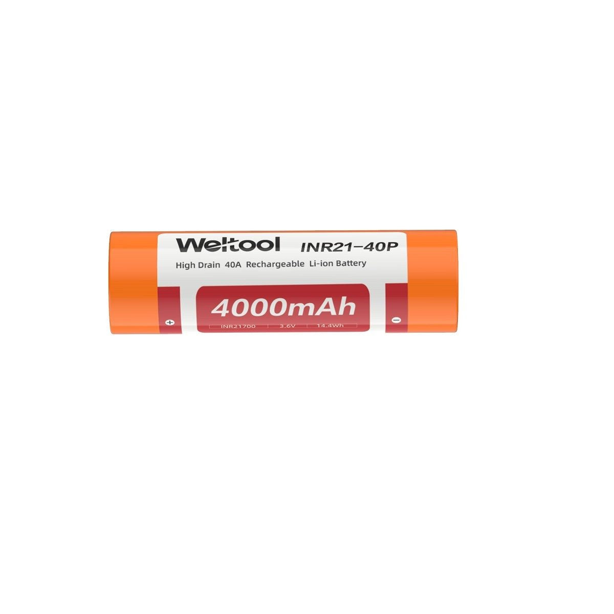 Weltool INR21-40P 4000 mAh 21700 Li-Ionen-Akku mit hohem Stromverbrauch