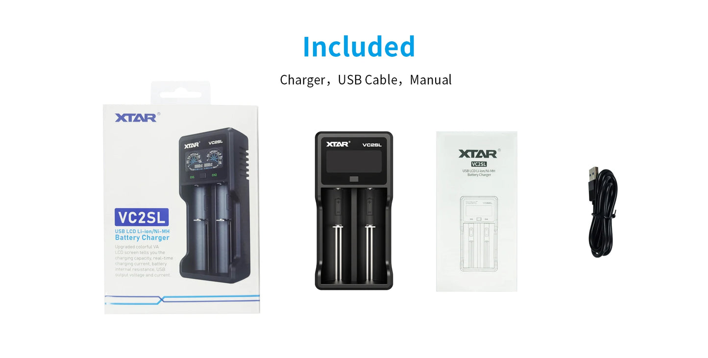 XTAR VC2SL Upgraded USB-C Li-ion/NIMH Battery Charger