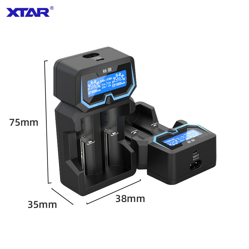 XTAR X2 Dual Input LCD Display Fast Charger