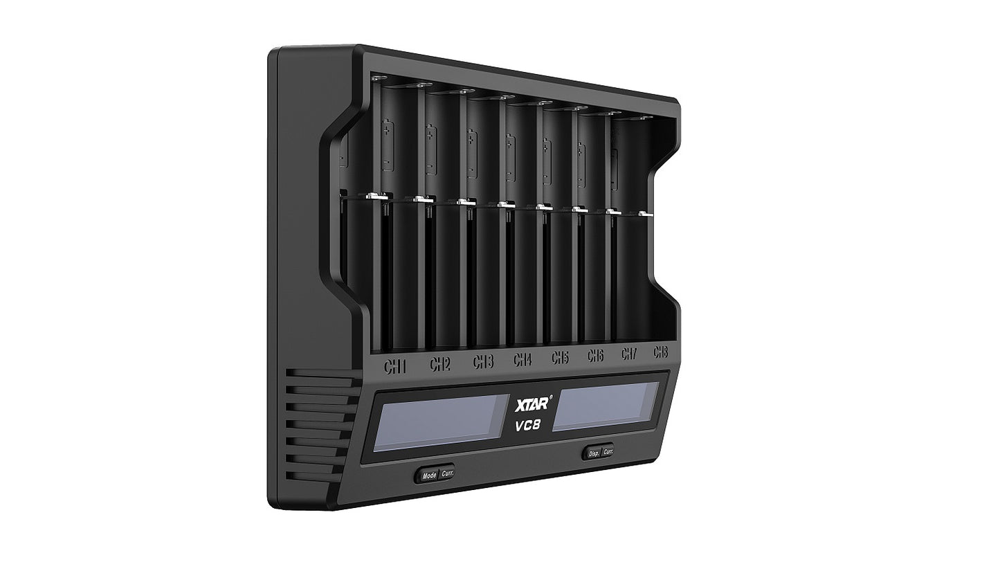 XTAR VC8 Type-C 8 bay intelligent lithium ion battery charger