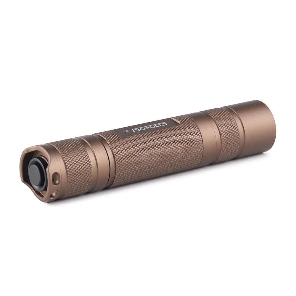 Convoy S2+ Tan 18650 Flashlight – LED & Driver Options