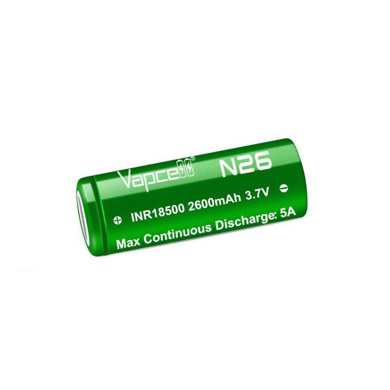 Vapcell N26 18500 2600mah 5A 3.7V Li-ion Rechargeable Battery