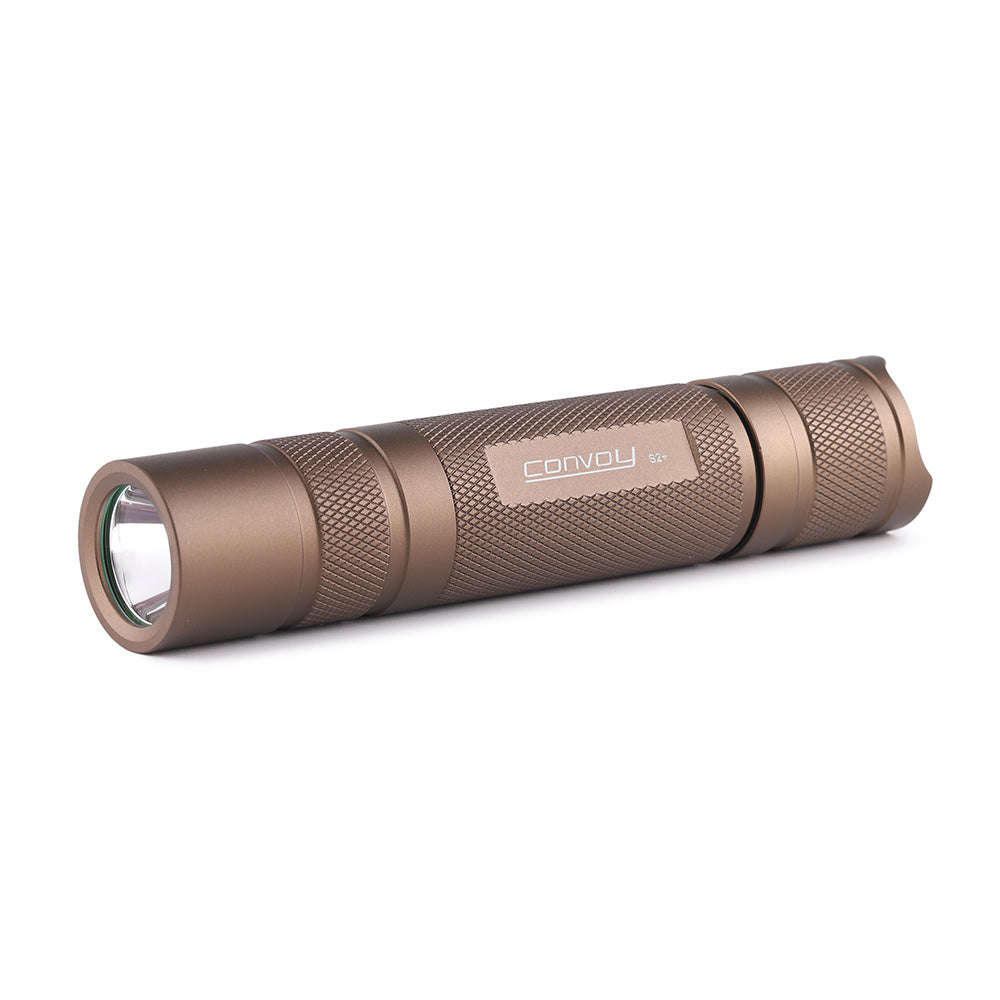 Convoy S2+ Tan 18650 Flashlight – LED & Driver Options