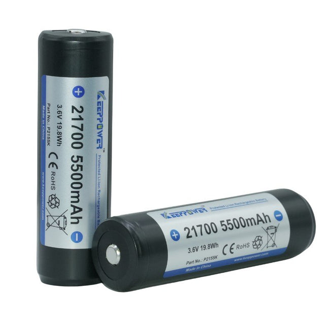 Keeppower P2155K 5500mAh Protected Li-ion Rechargeable 21700 Battery