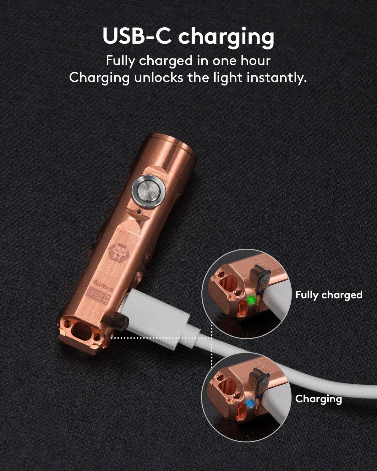 RovyVon Aurora A9 Copper Pro LED Keychain Flashlight