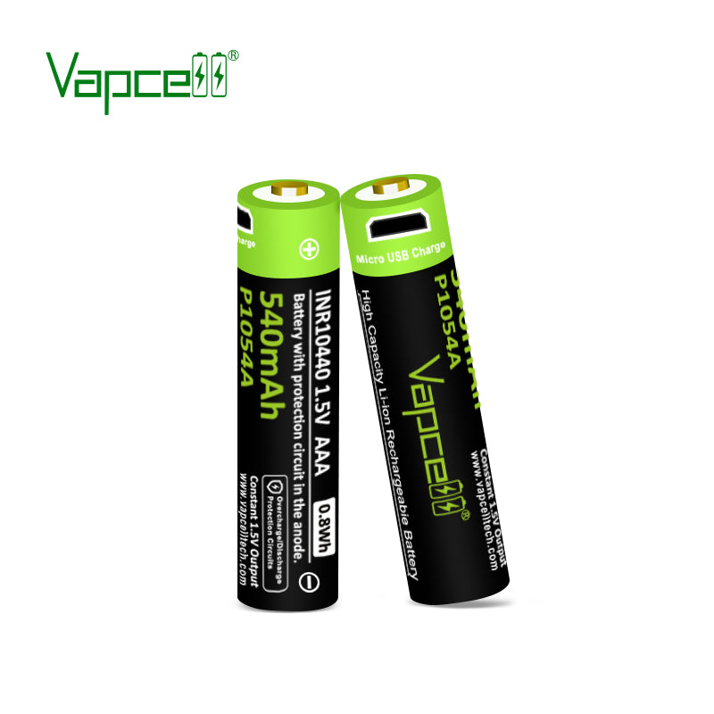 Vapcell P1054A 10440 540mah1.5v AAA Li lon batteries