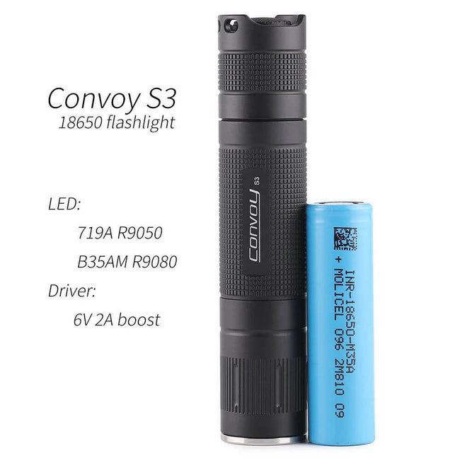 Convoy S3 B35AM / 719A 18650 flashlight
