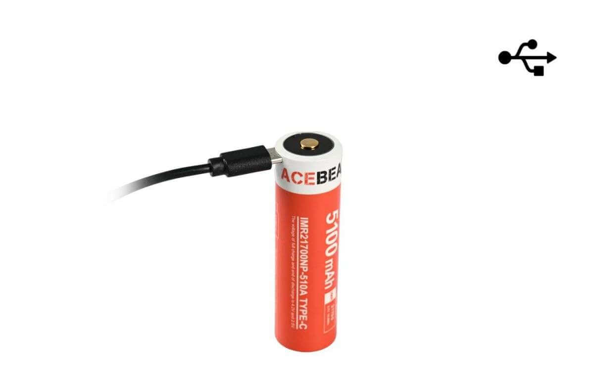 ACEBEAM 21700 Li-ion USB-C Rechargeable Battery 5100mAh