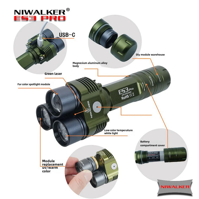 Niwalker ES3 Pro Mutli-Purpose Flashlight