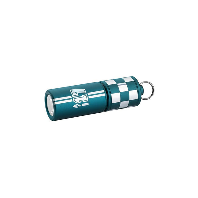 i17 Checkered Flag USB-C Rechargeable EDC Keychain Flashlight