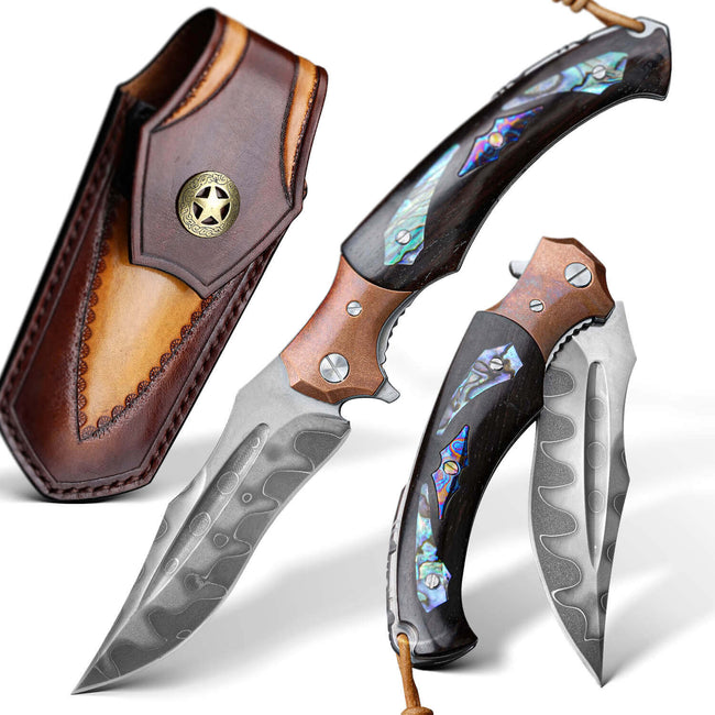 NEWOOTZ SQ-SHG SKD11 Steel Core Ebony Handle Folding knife