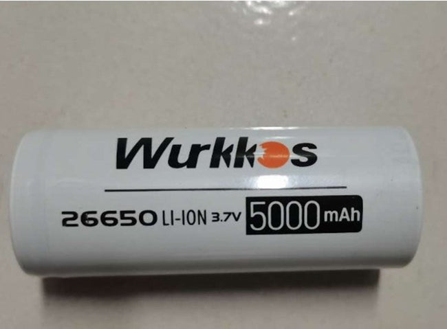 Wurkkos 5000Mah 26650 Button Top Lithium Battery
