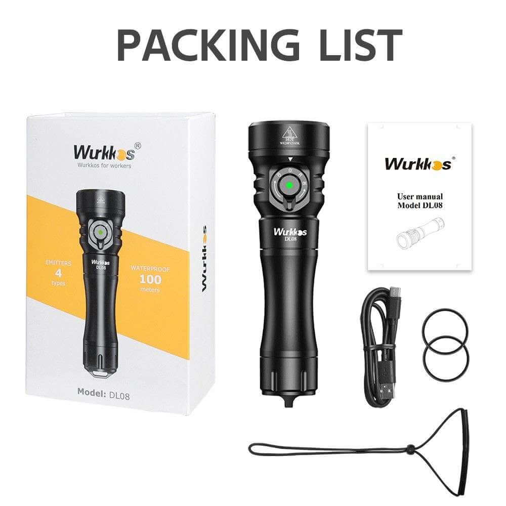 Wurkkos DL08 3600lm Rechargeable Diving Light