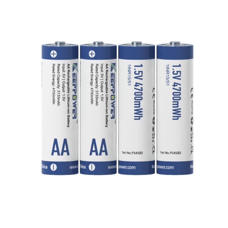 Keeppower P1450I3 AA 1.5V 4700mWh 3133mAh Rechargeable Li-ion Battery