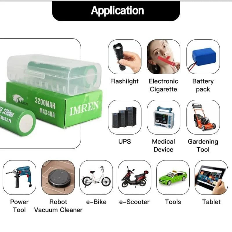 IMREN 18650 3200mAh 40A Rechargeable Lithium Battery