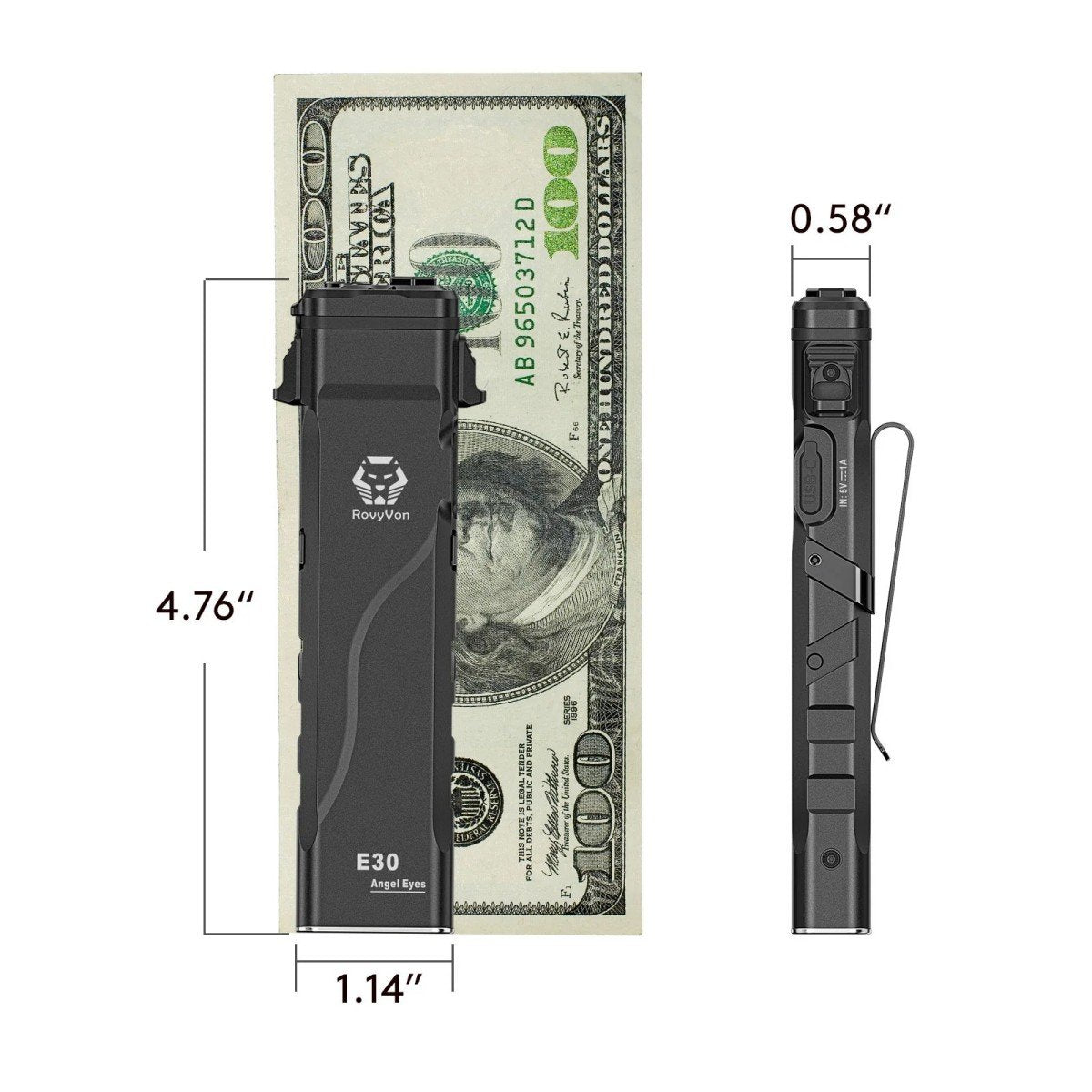 RovyVon Angel Eyes E30 Sleek Flat EDC Tactical Flashlight