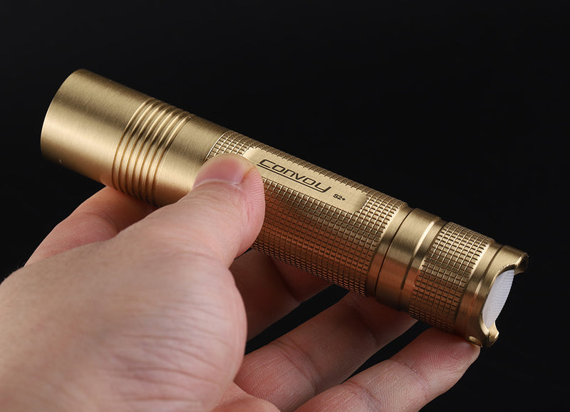 Convoy S2+ Brass 18650 flashlight - official product view 2
