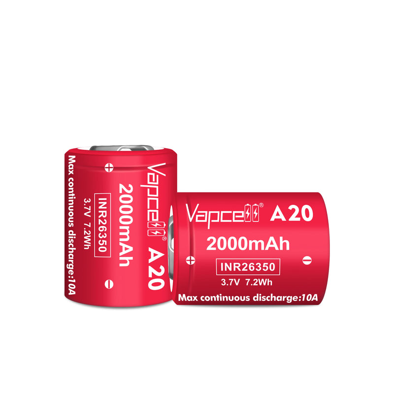 Vapcell A20 2000mah 6A 26350 li ion battery flashlightgo Vapcell A20 2000mah 6A 26350 li ion battery flashlightgo