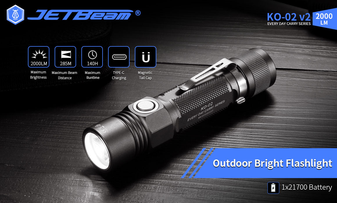 JETBeam KO-02 V2 Rechargeable Flashlight