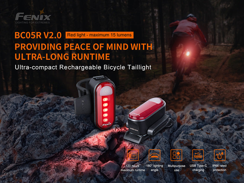 Fenix BC05R V2.0 Rechargeable Bicycle Tail Light – flashlightgo