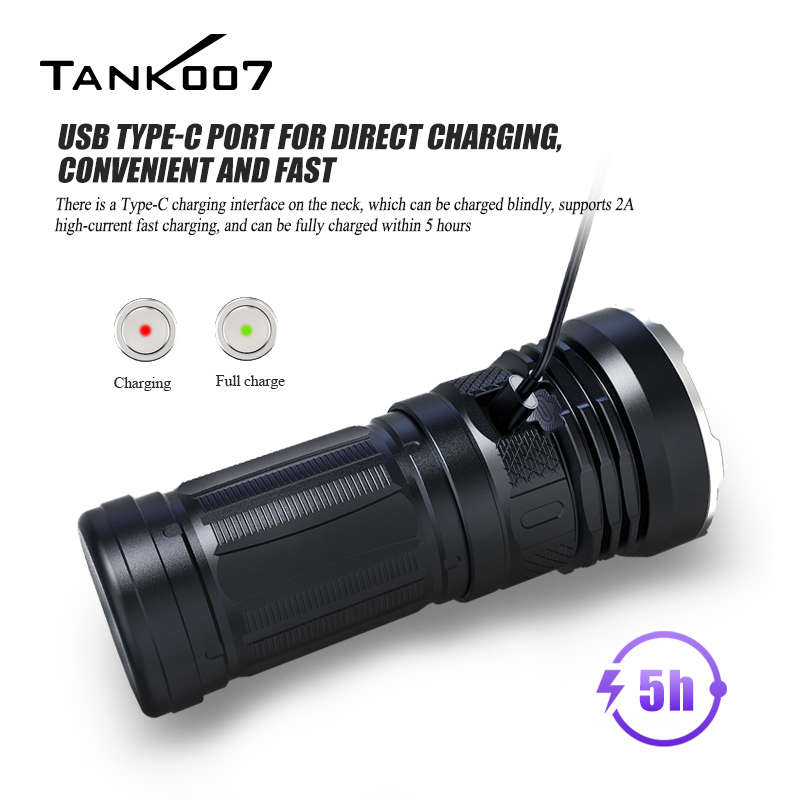 TANK007 KC11 Outdoor Strong Light LED Flashlight