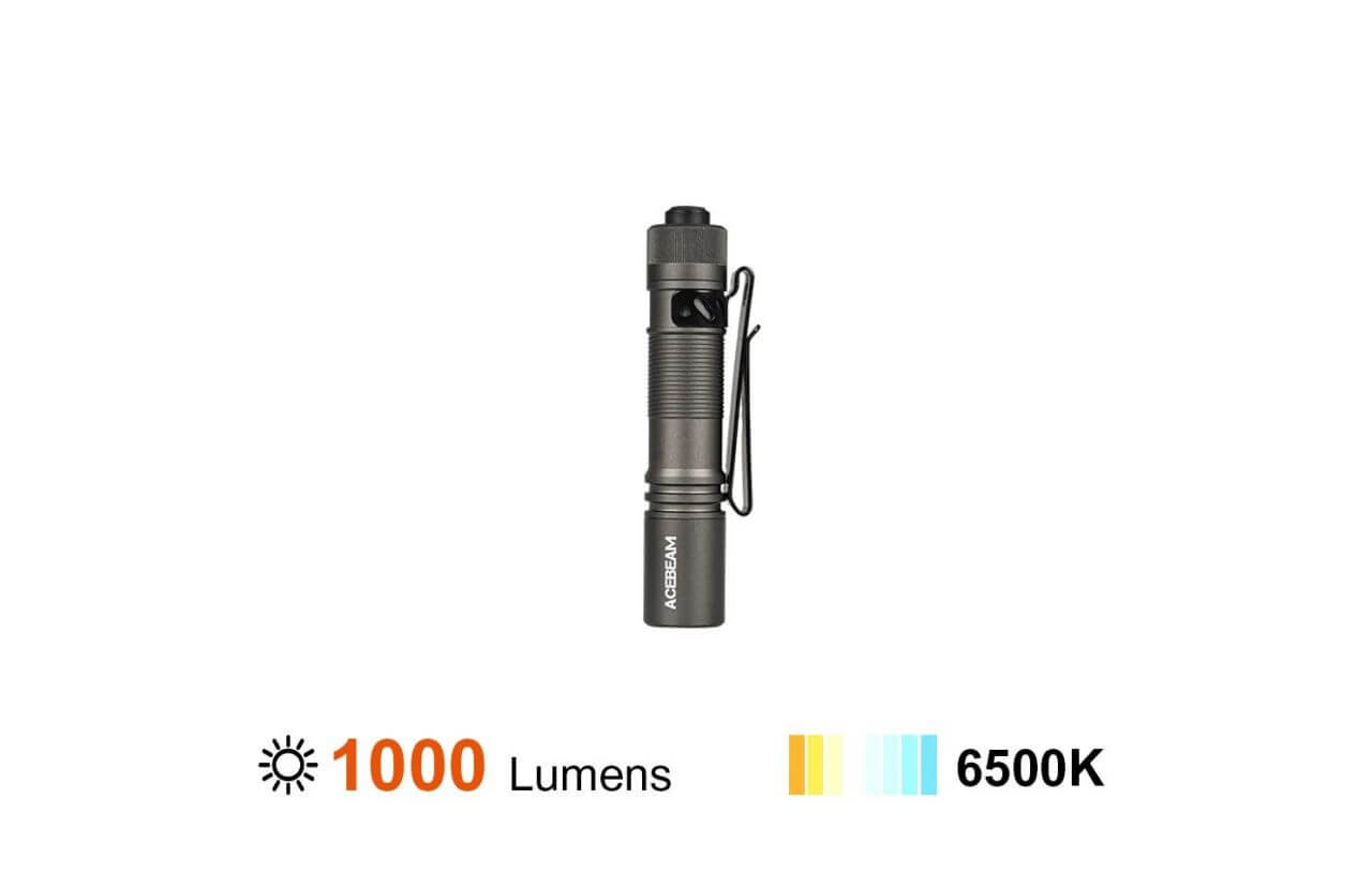 Acebeam Pokelit AA Gray 1000 Lumens EDC Flashlight – Flashlightgo