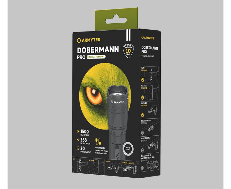 Armytek Dobermann Pro Magnet USB EDC Tactical Flashlight