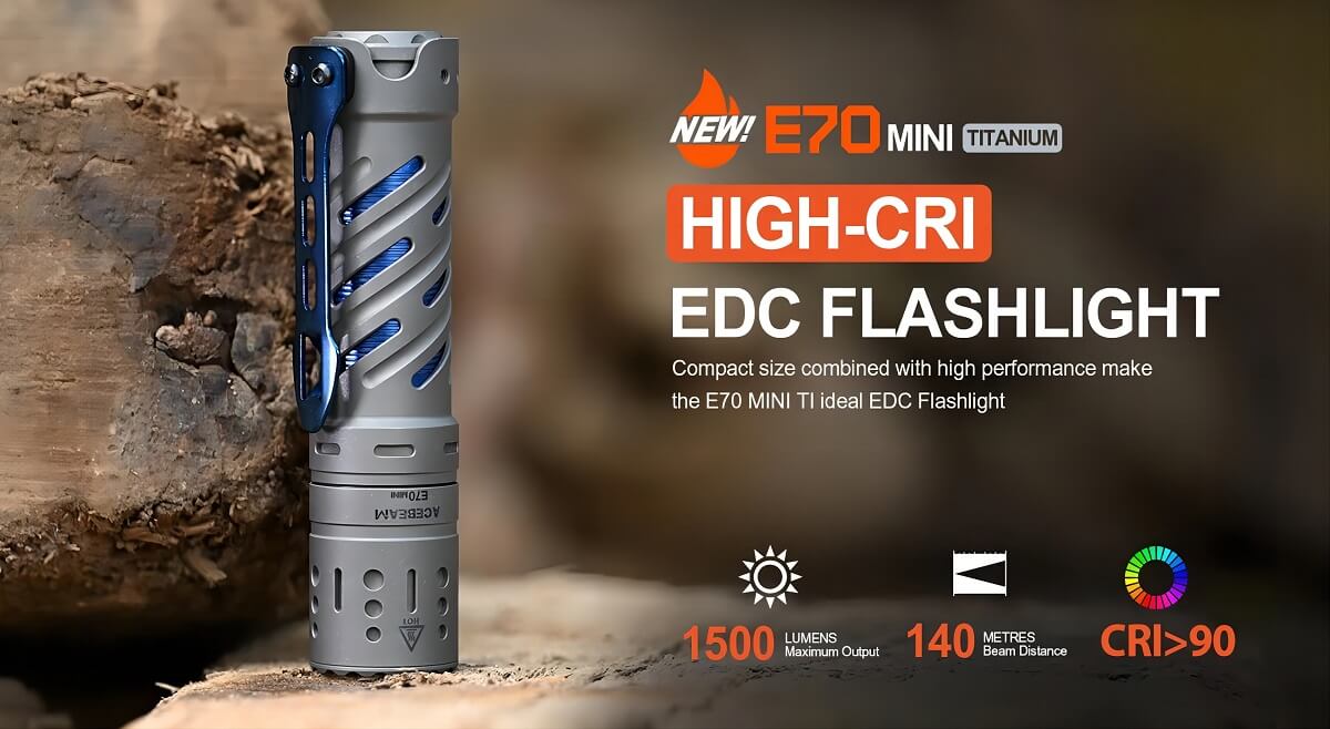 Acebeam E70 MINI TI High-CRI EDC Flashlight