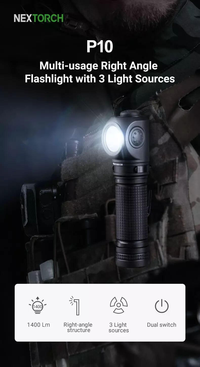 Nextorch P10 Multi-usage Right Angle Flashlight – flashlightgo